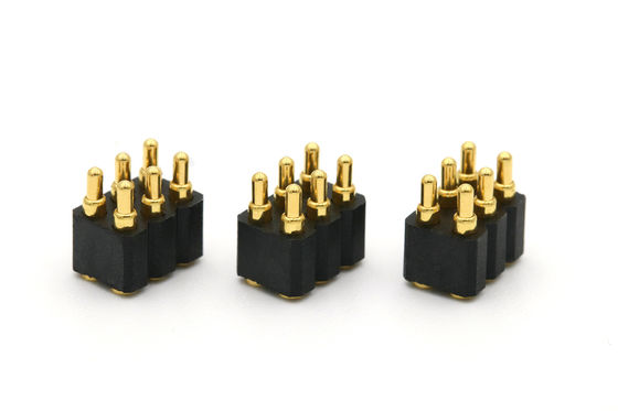 Double Row 6 Pin Pogo Connector SMT Pogo Pin Contacts 2.54mm Pitch