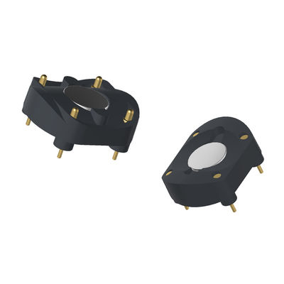 Through Hole Round Magnetic Connector 4 Pin Pogo Pin Connectors Customized