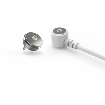 White male and female magnetic pogo pin  cable connector for LED strips