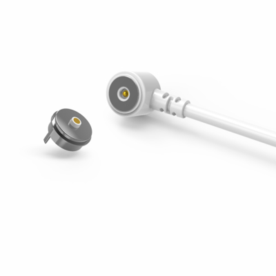 White male and female magnetic pogo pin  cable connector for LED strips
