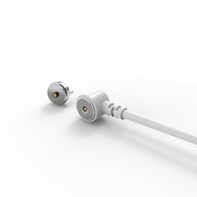 White male and female magnetic pogo pin  cable connector for LED strips