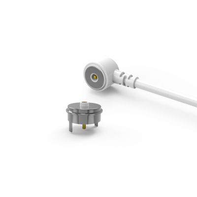 White male and female magnetic pogo pin  cable connector for LED strips