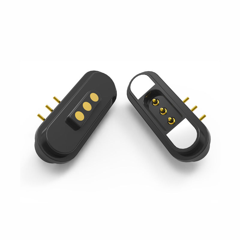 5A 3 Pin Magnetic Connector Right Angle Magnetic Pogo Pin Connectors 2.80mm Pitch