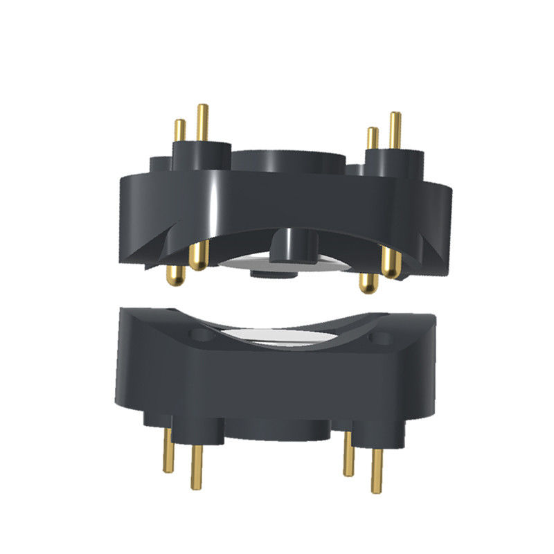 Through Hole Round Magnetic Connector 4 Pin Pogo Pin Connectors Customized